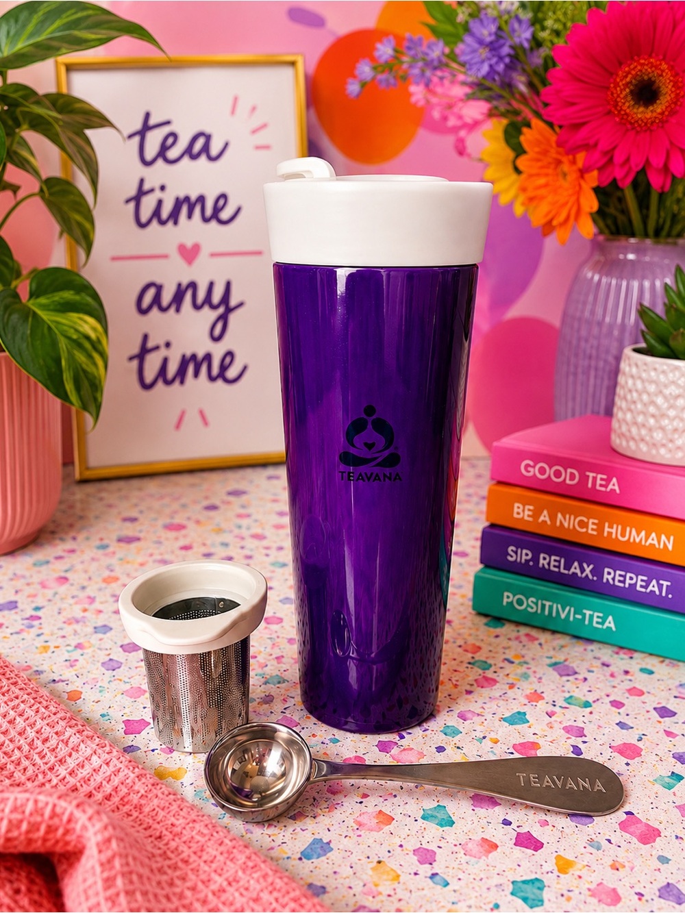Starbucks Teavana Purple Tea Infuser Mug Travel Tumbler